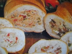 Stopfbrot mit Mettwurst und Schinken