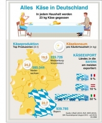 Bayern produziert bundesweit den meisten Käse