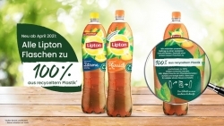 PepsiCo: Lipton-Flaschen ab April 2021 zu 100 Prozent aus recyceltem Plastik